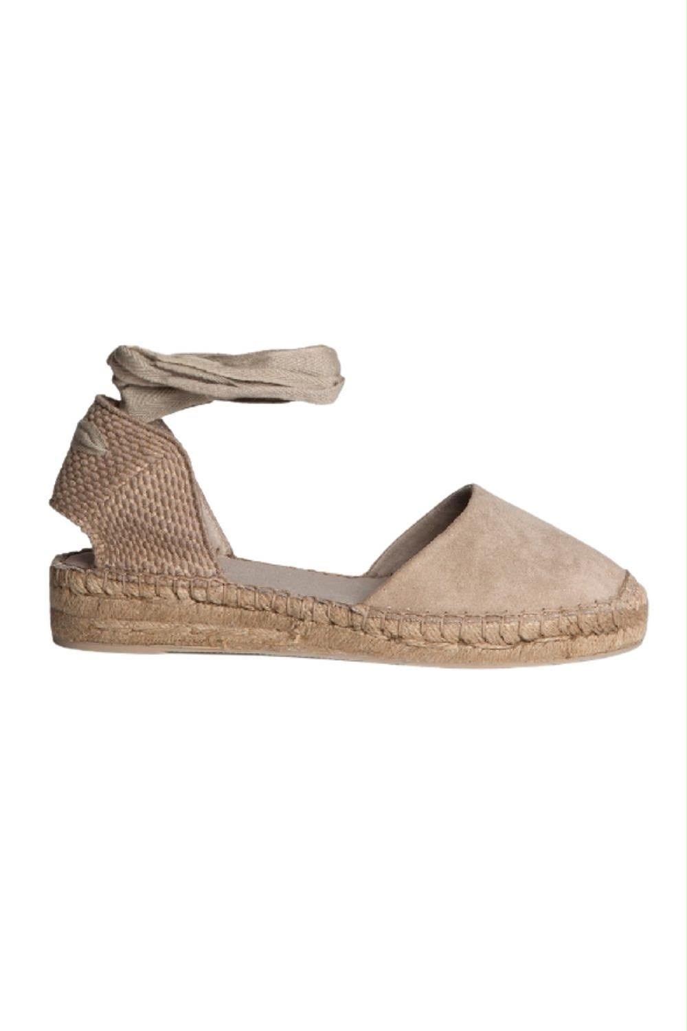 Esparteña Taupe claro tacón 3 cm lazada