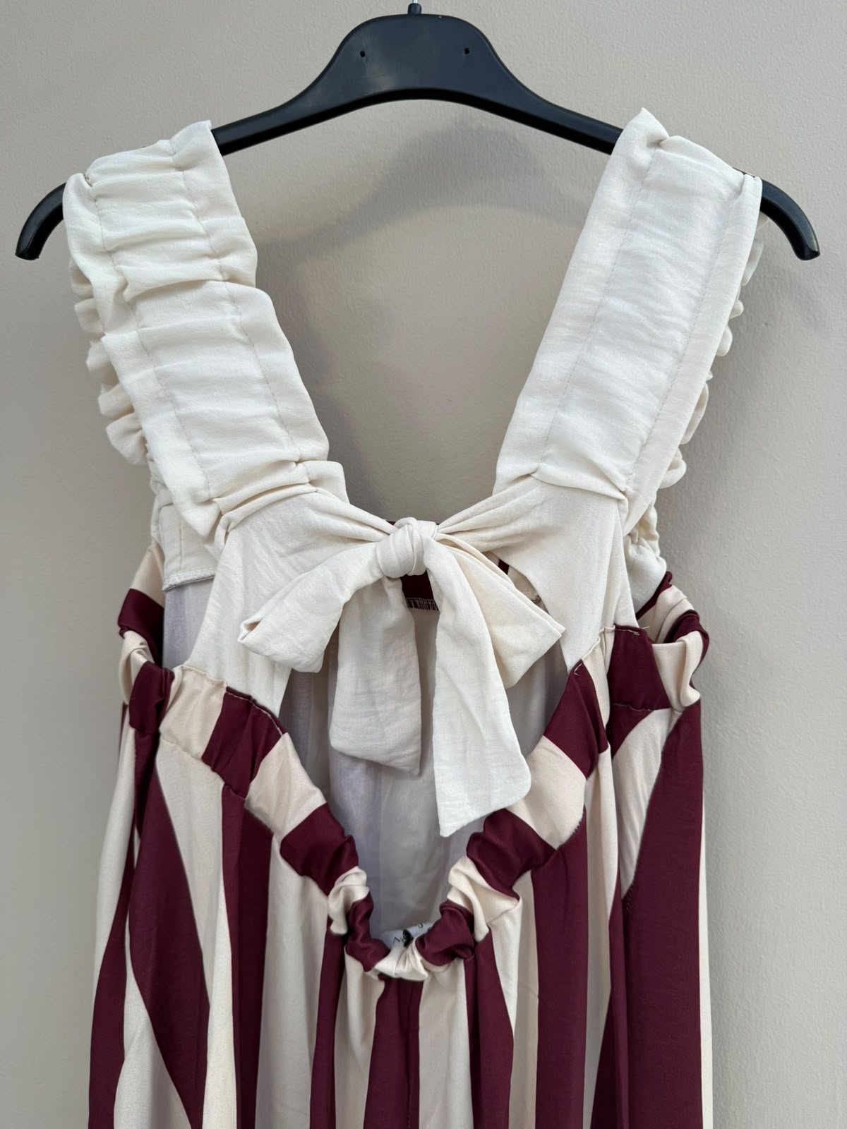VESTIDO RAYAS TIRANTES VOLANTES