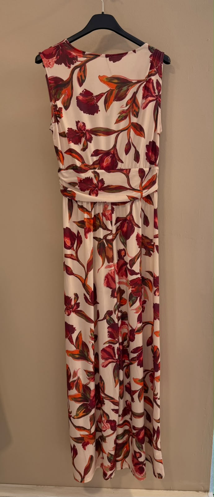 Mono drapeado cintura floral seda fría