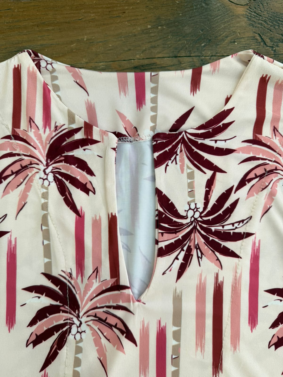 Vestido túnica punto seda palmeras