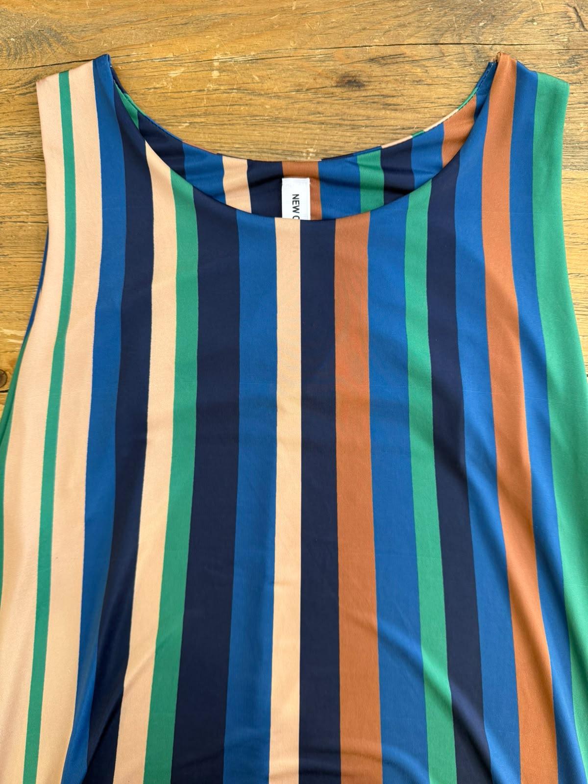 Vestido Punto Seda Fría Rayas Multicolor