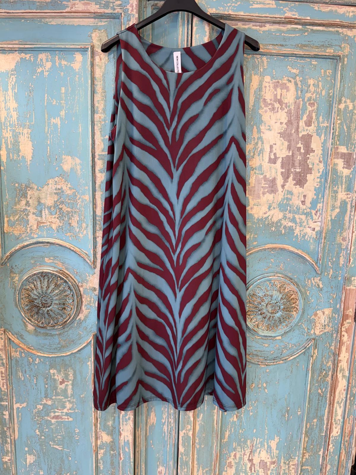 Vestido Corto Seda Fría Print Zebra
