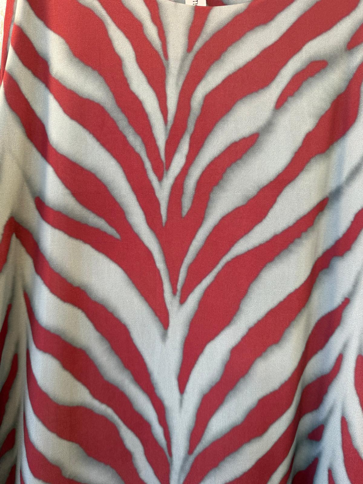 Vestido Corto Seda Fría Print Zebra