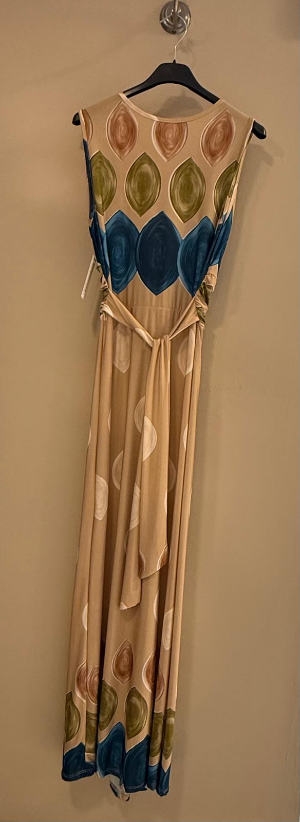 Vestido seda fría drapeado cintura