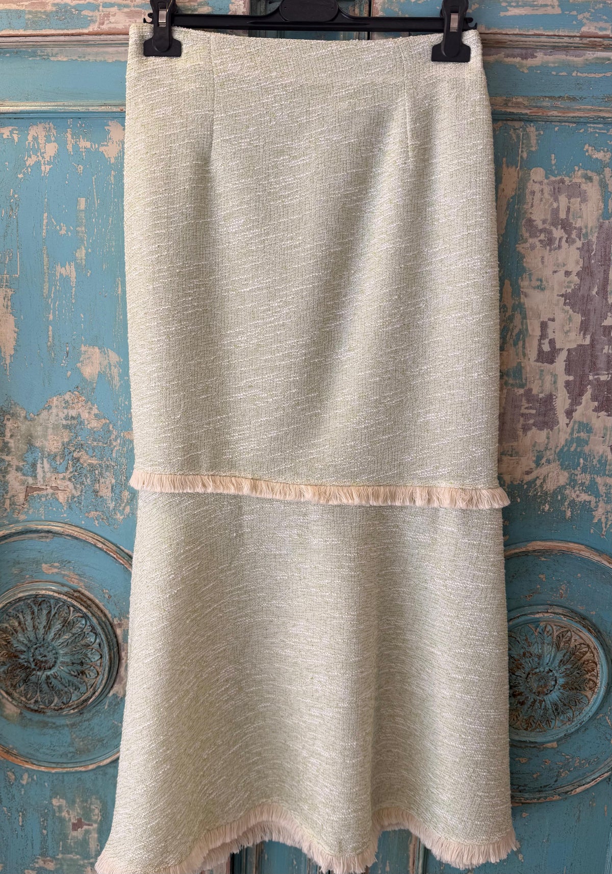 Conjunto verde con flecos