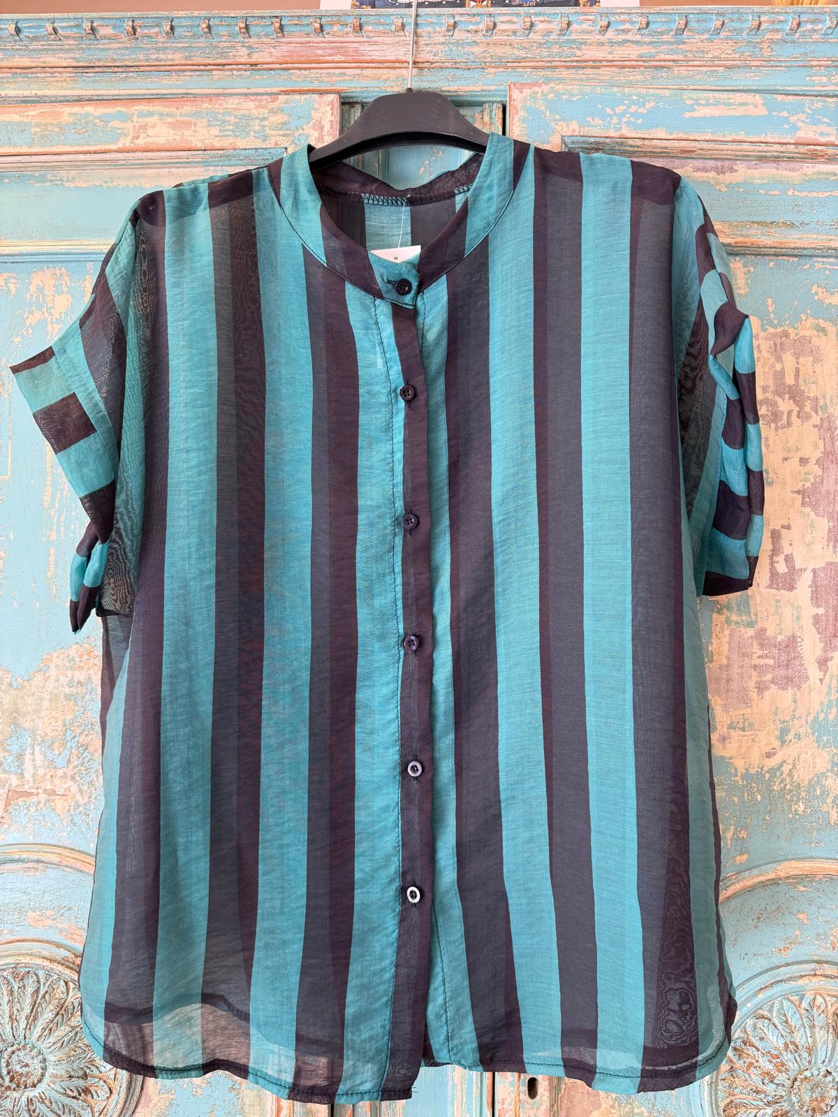 Camisa a Rayas Manga Corta