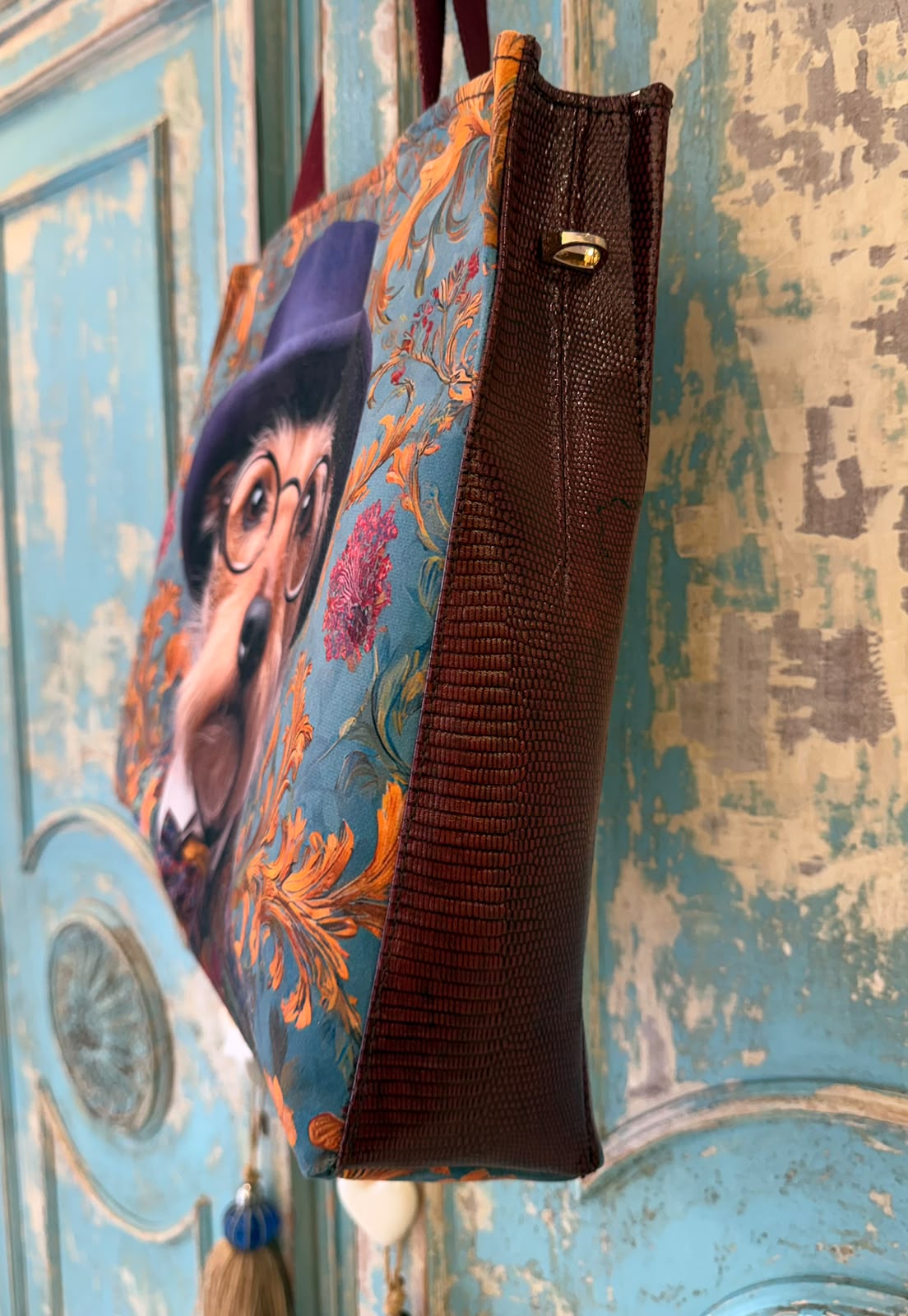 Bolso de Perro Gentleman Piel y Tejido Aterciopelado