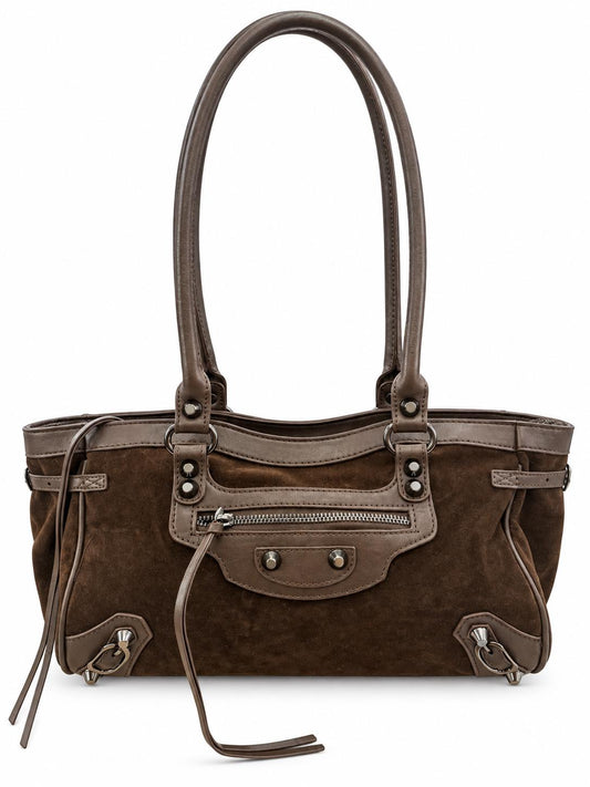 Bolso City Small de ante marrón