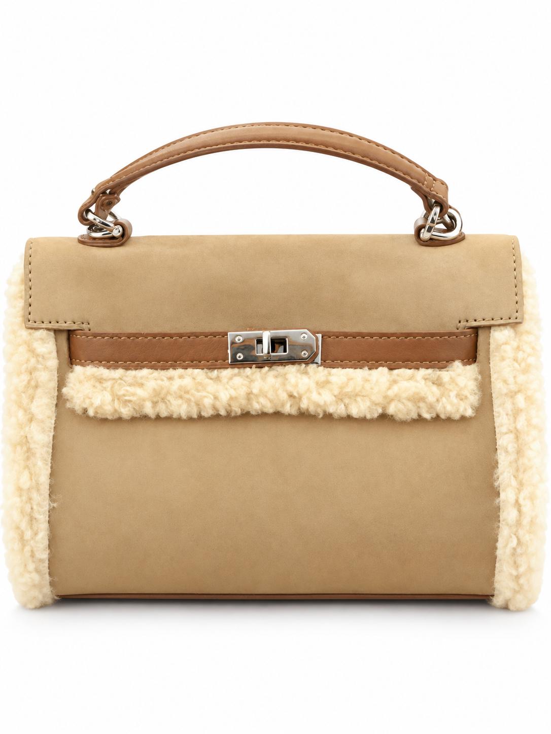 Bolso de antelina combinado con borreguillo