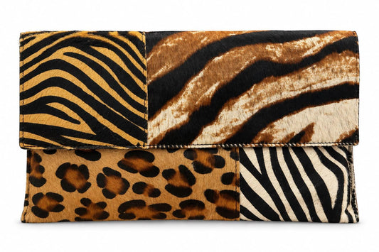 Sobre piel pelo potro combi animal print