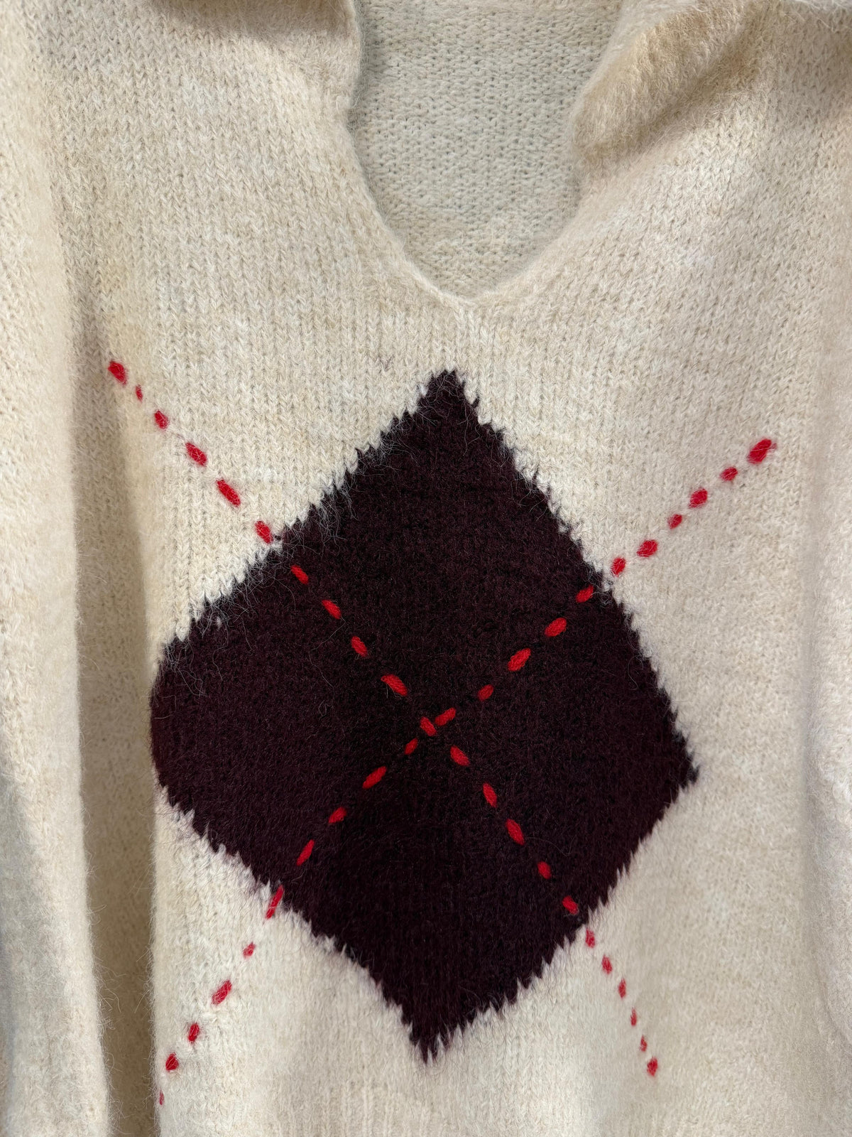 Jersey de Rombos cuello polo con escote en V