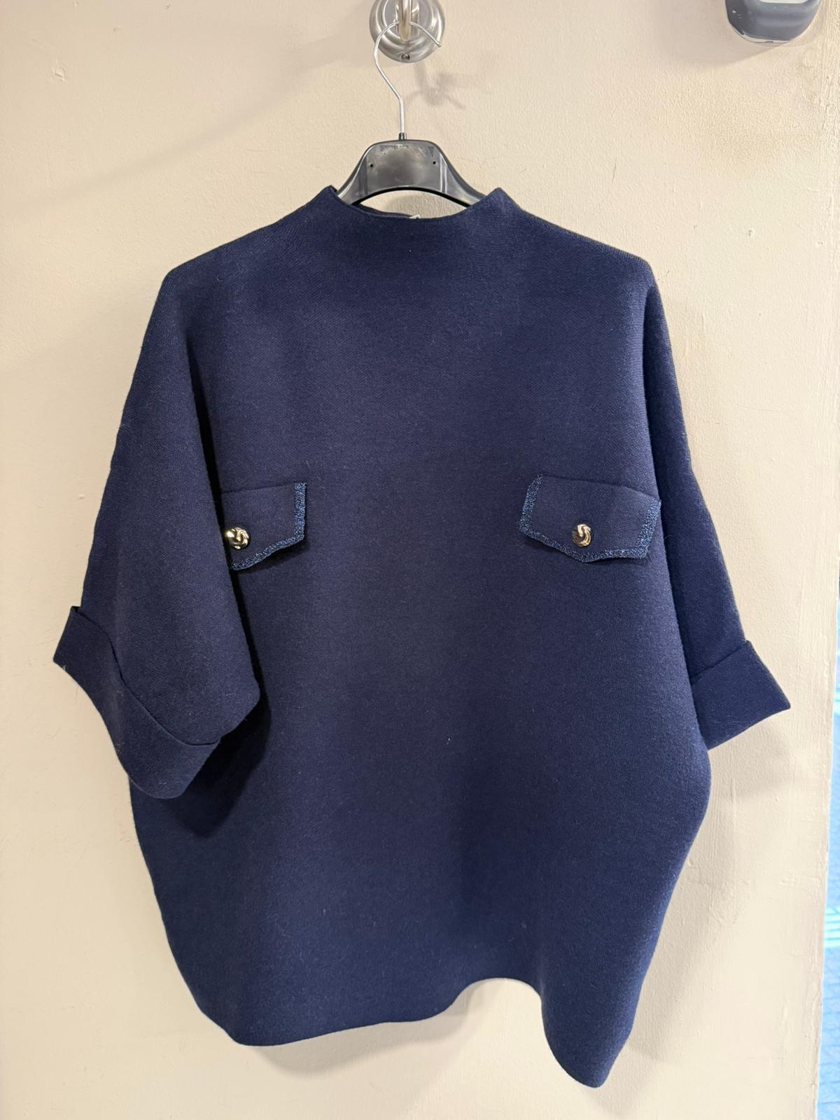 Jersey Oversize con Bolsillos y Botones Joya - Talla Única | Dondola