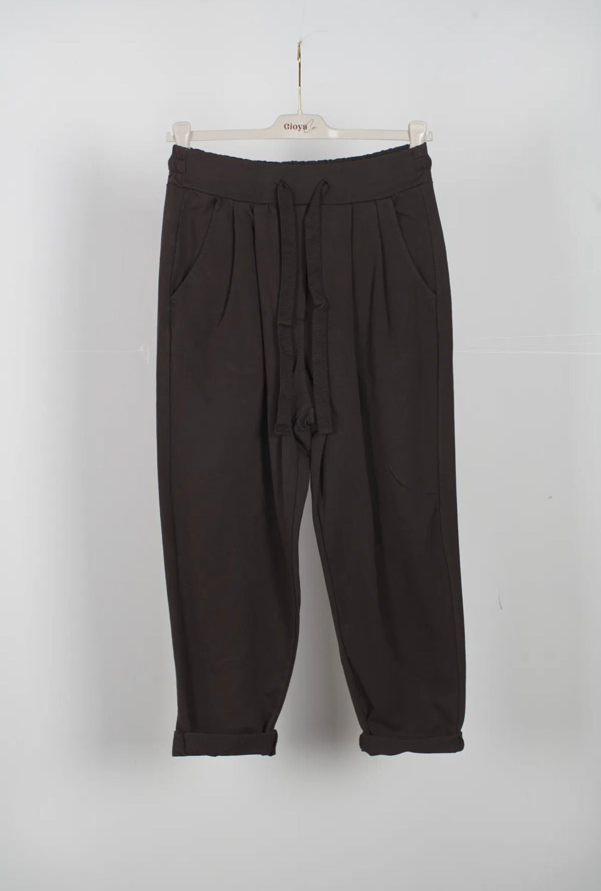 Pantalón Marrón de Pinzas Mujer - Algodón Elástico Premium | Dondola