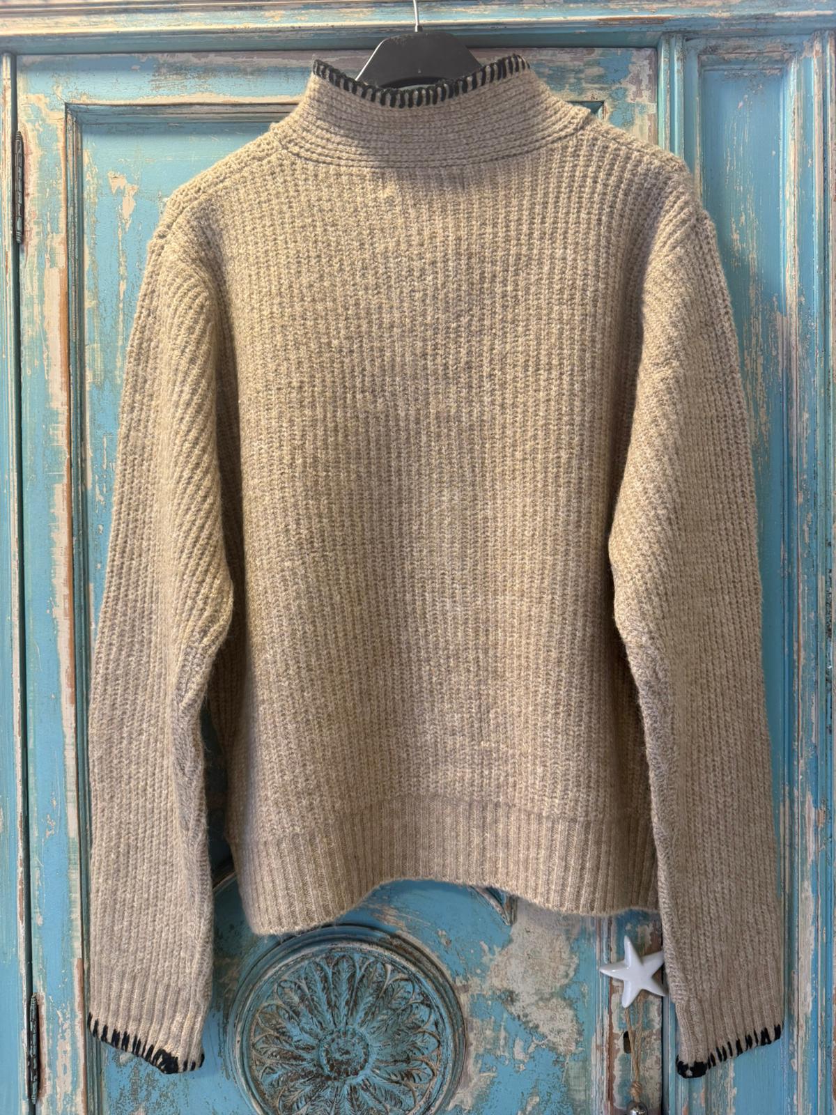 Chaqueta con Lazada y Pespuntes Contrastados - Talla Única | Dondola