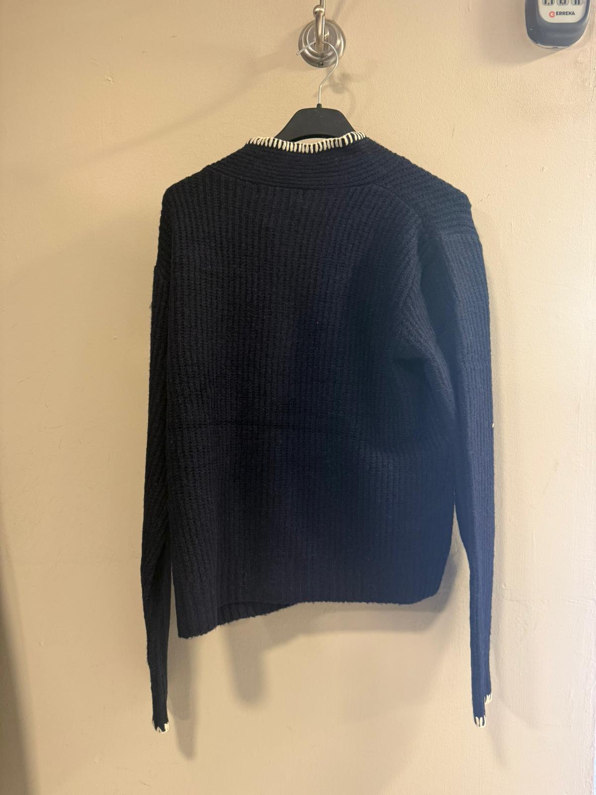 Chaqueta con Lazada y Pespuntes Contrastados - Talla Única | Dondola