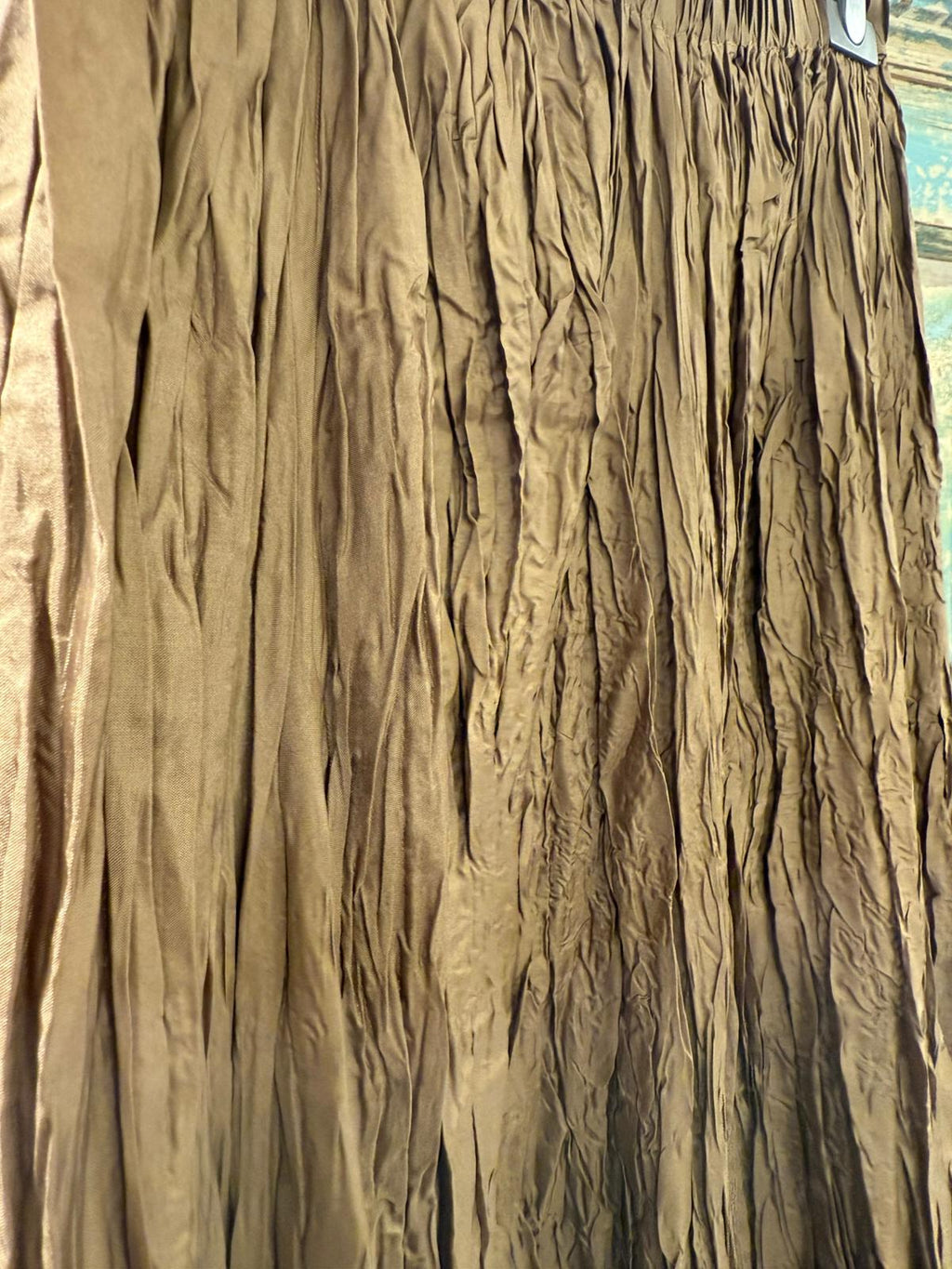 Falda Plisada Negra Efecto Arrugado - 70% Viscosa 27% Nylon - Talla Única (36 - 50)