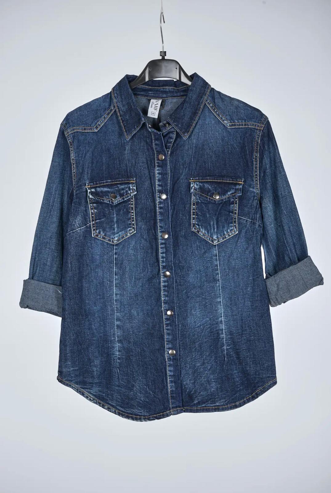 Camisa Vaquera Azul Lavado Efecto Desgastado