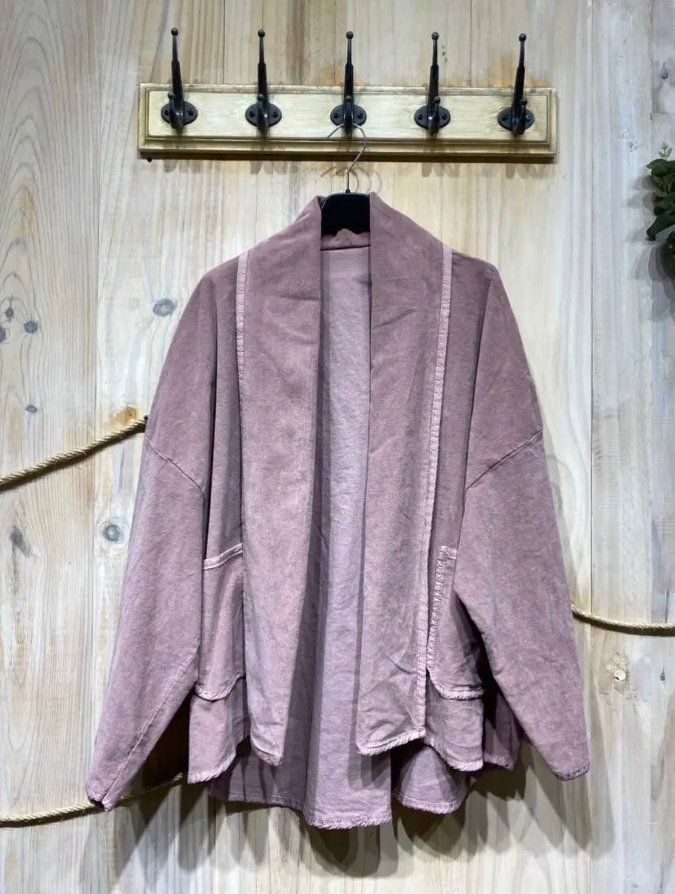 Chaqueta Kimono Oversize con Bolsillos