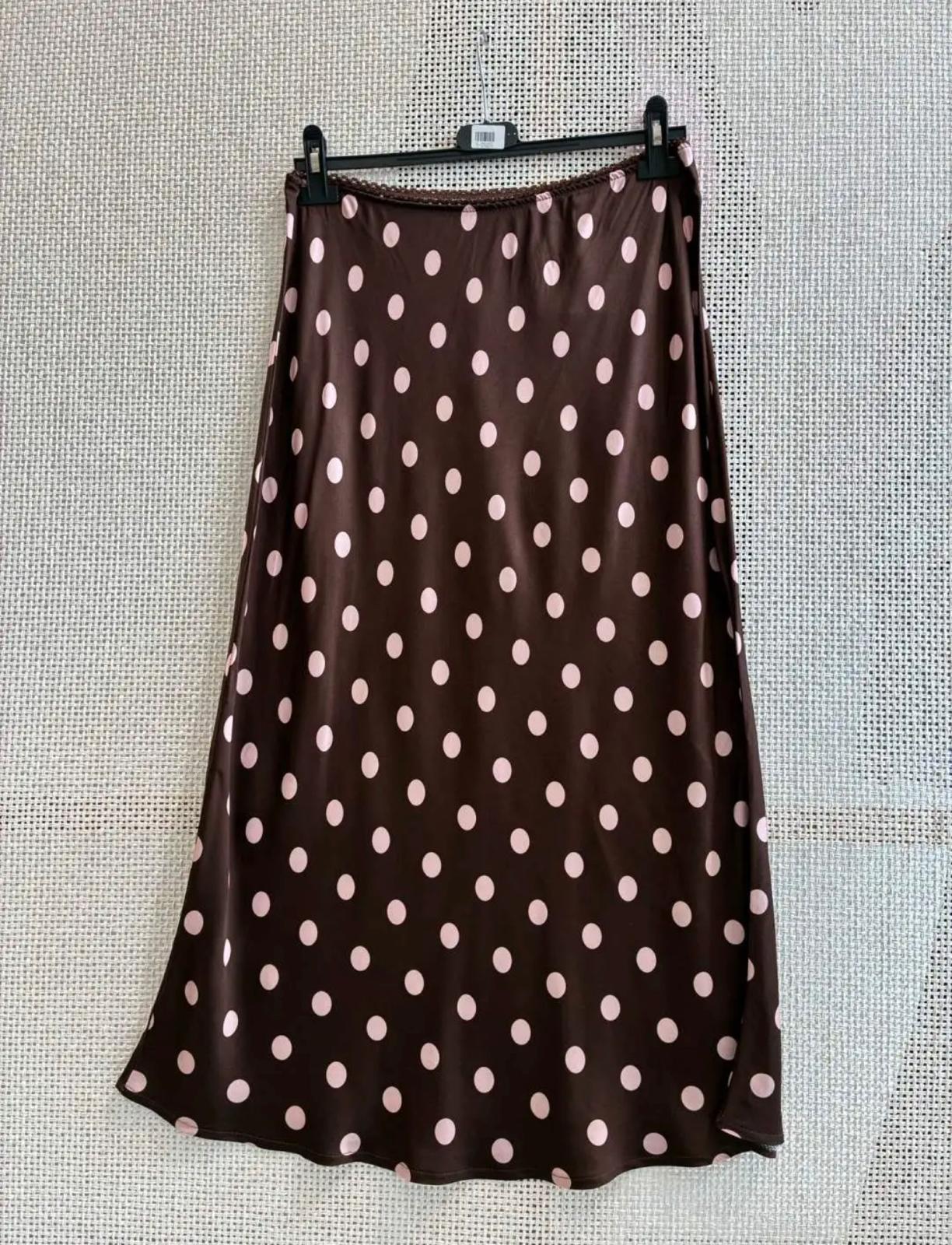 Falda Midi Lunares con Cintura Elástica