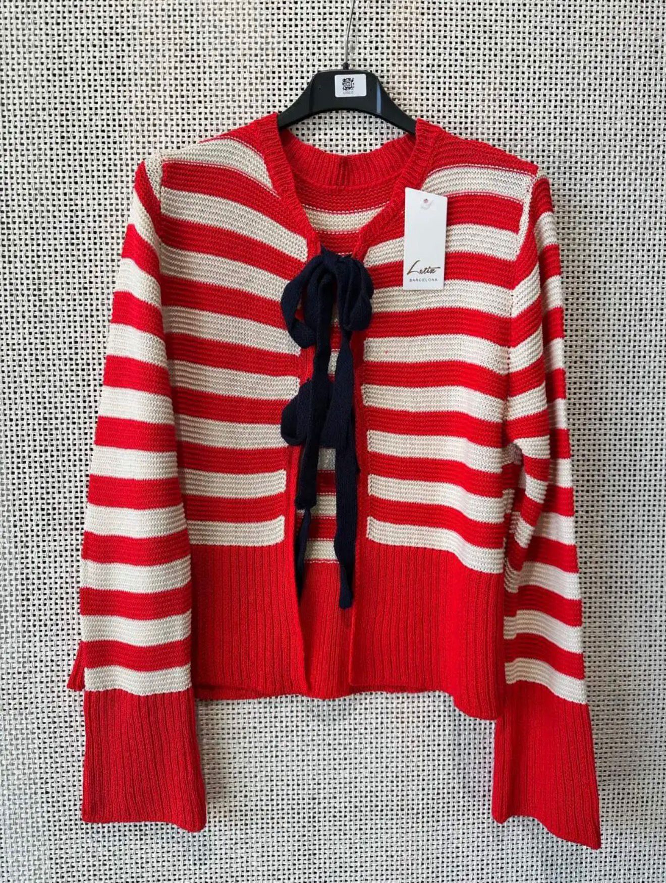 Chaqueta de Rayas con Lazo Frontal Lette Barcelona