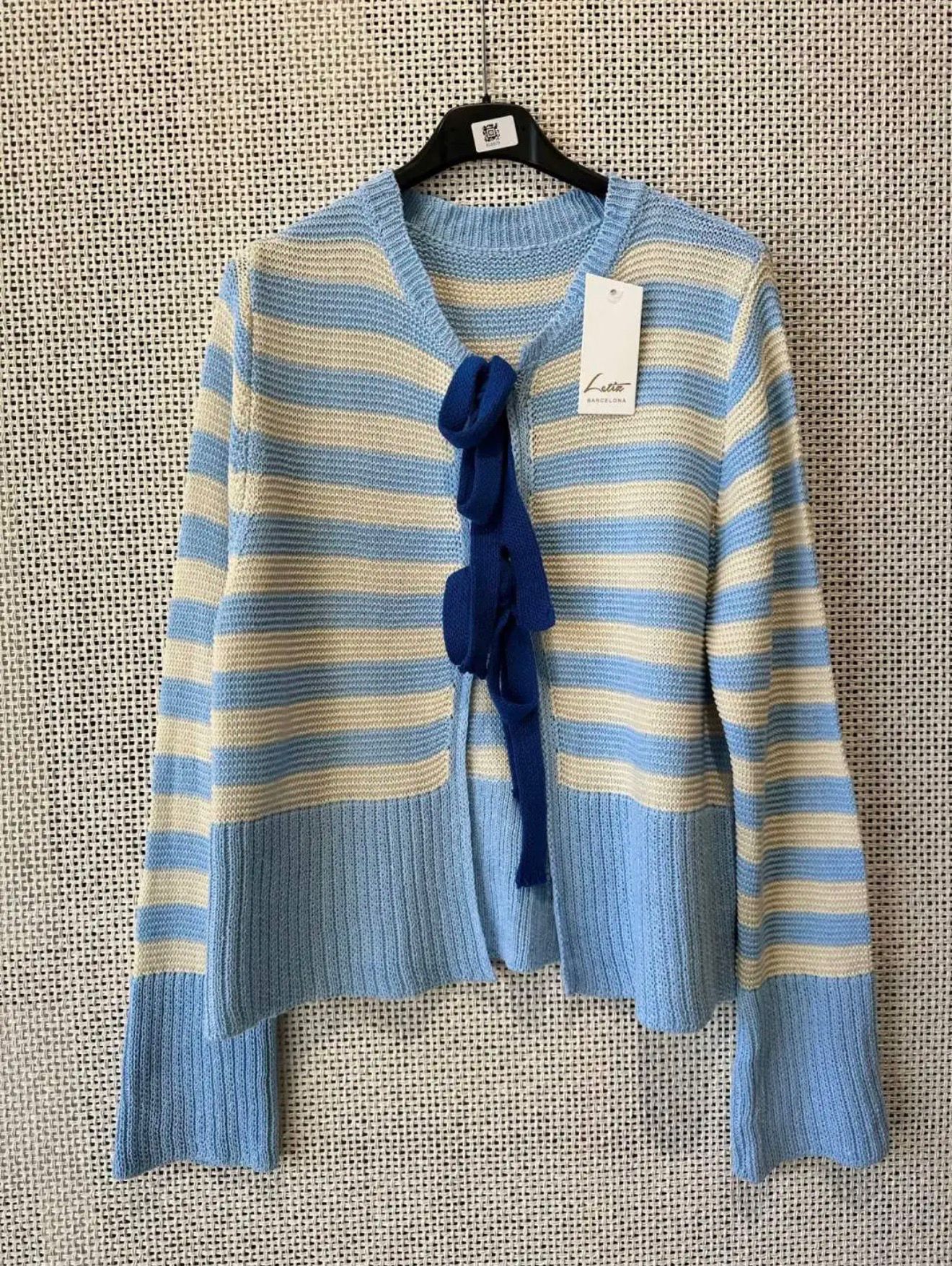 Chaqueta de Rayas con Lazo Frontal Lette Barcelona