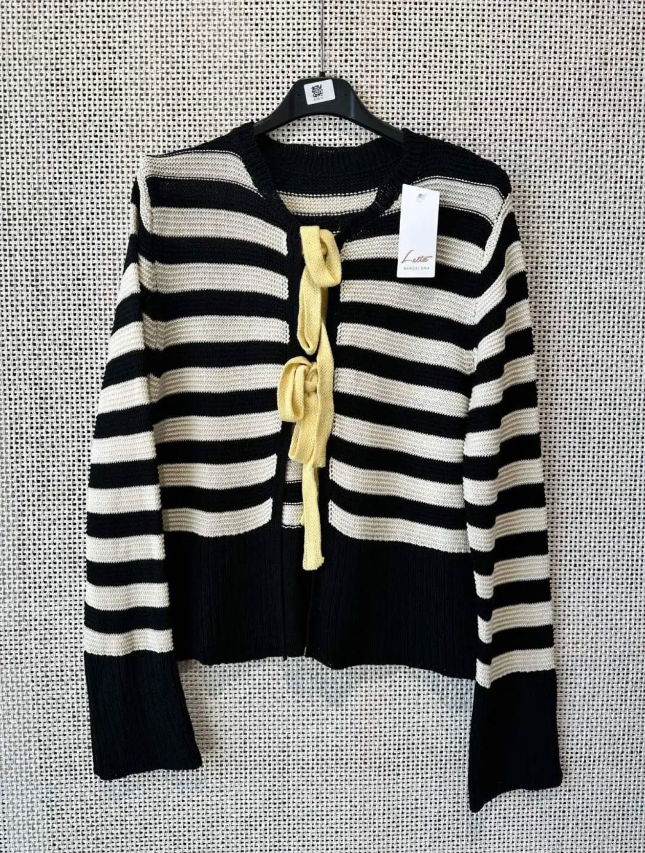 Chaqueta de Rayas con Lazo Frontal Lette Barcelona