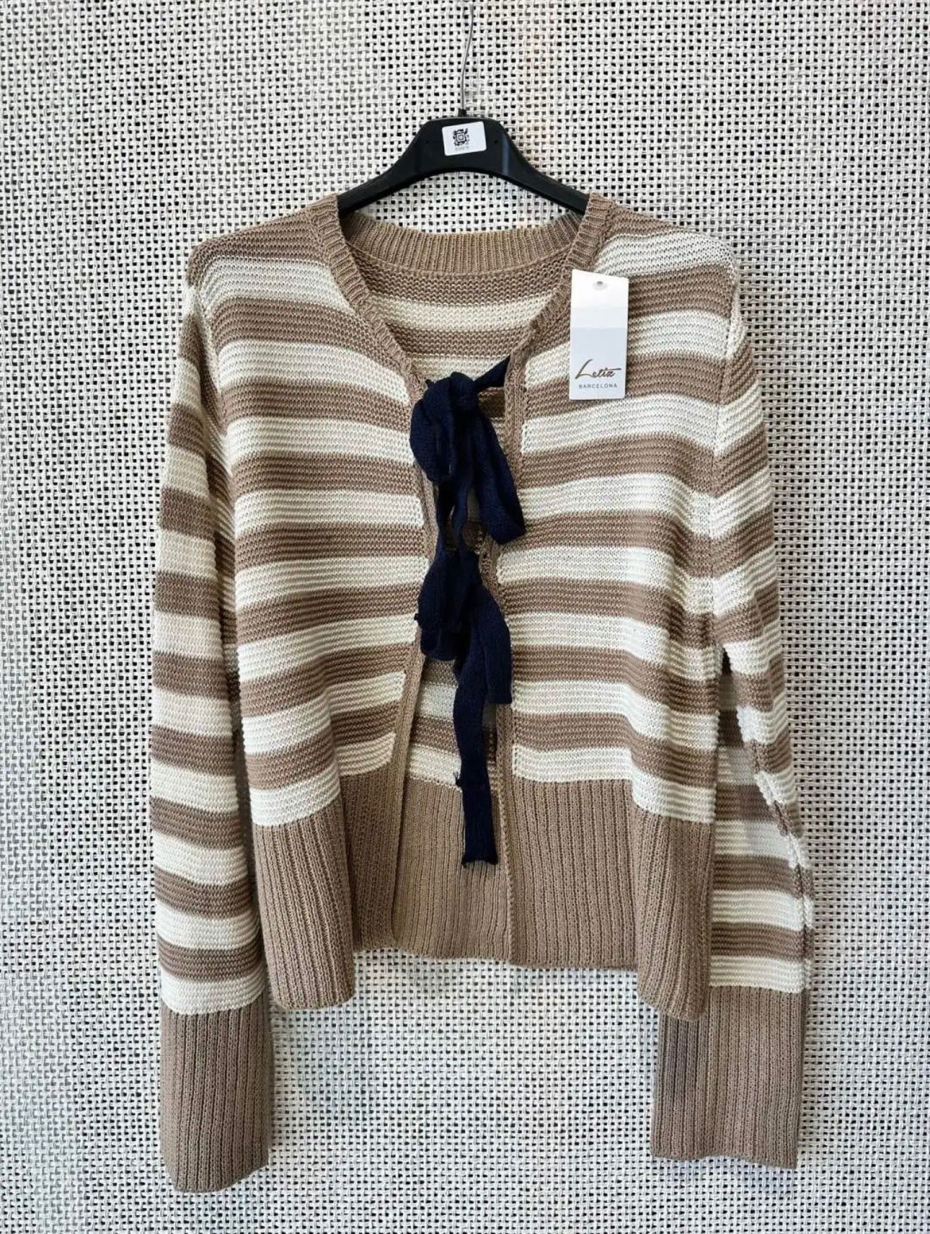 Chaqueta de Rayas con Lazo Frontal Lette Barcelona