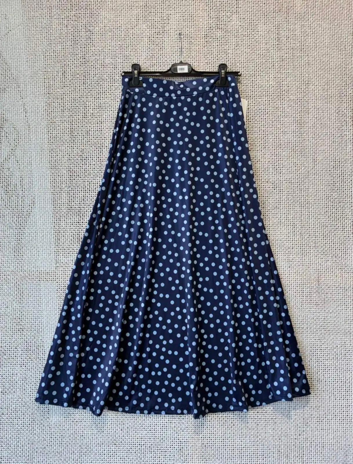 Falda Midi de Lunares en Punto Seda