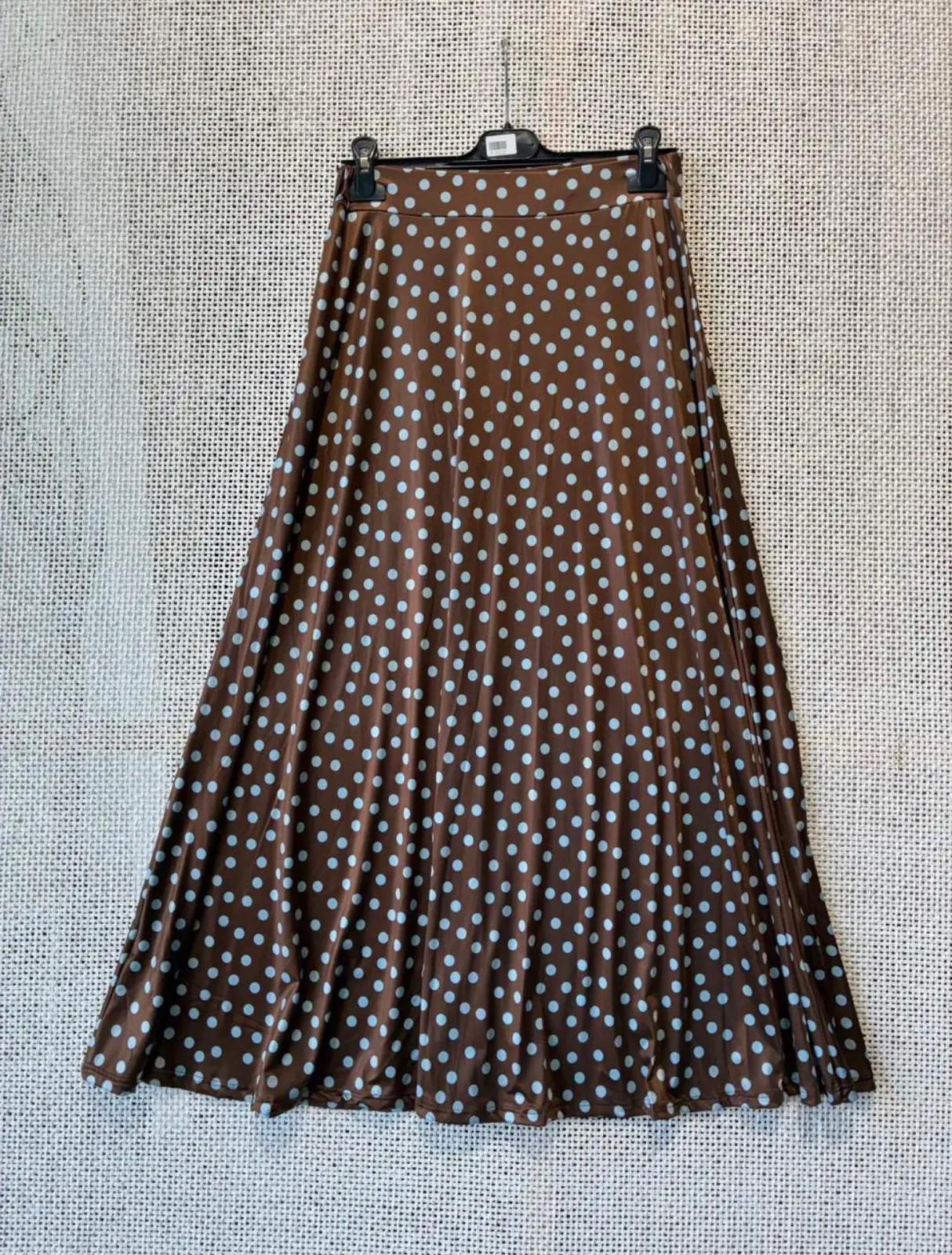 Falda Midi de Lunares en Punto Seda