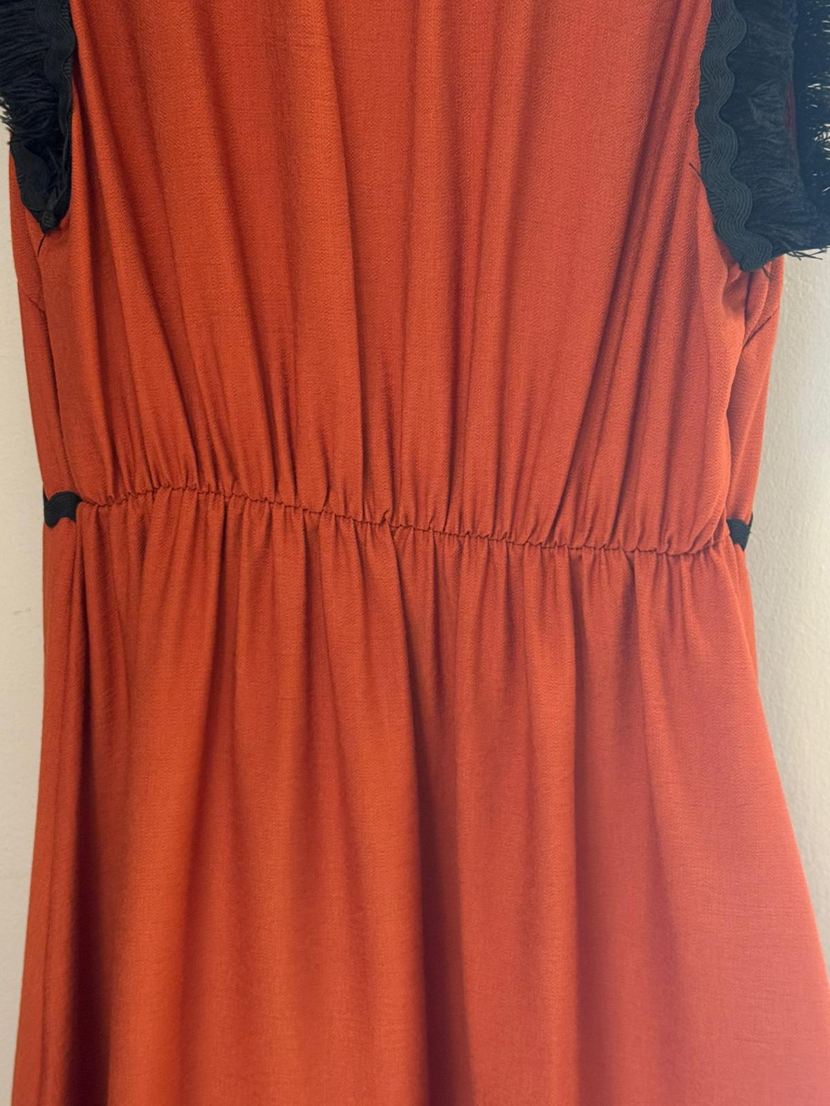 Vestido Largo Flecos Bicolor
