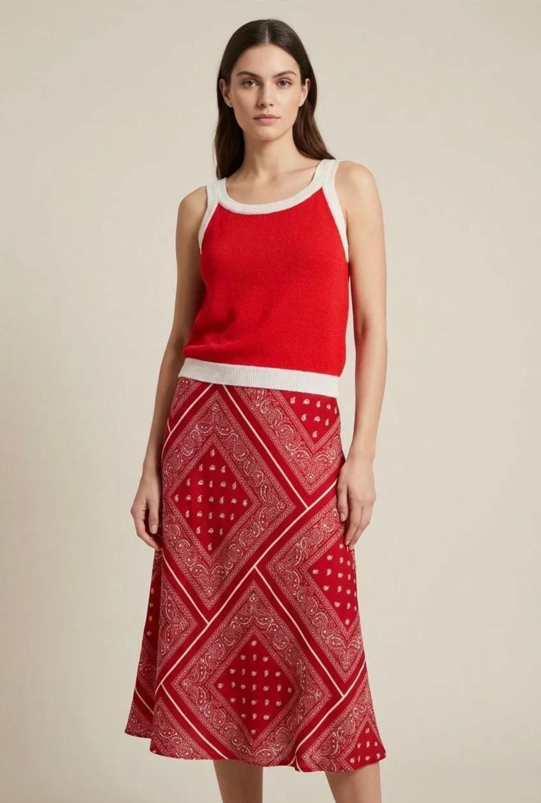 Falda Midi Estampado Cachemir