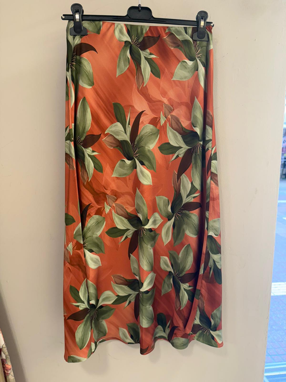 Falda Midi Floral Azul Clemátide