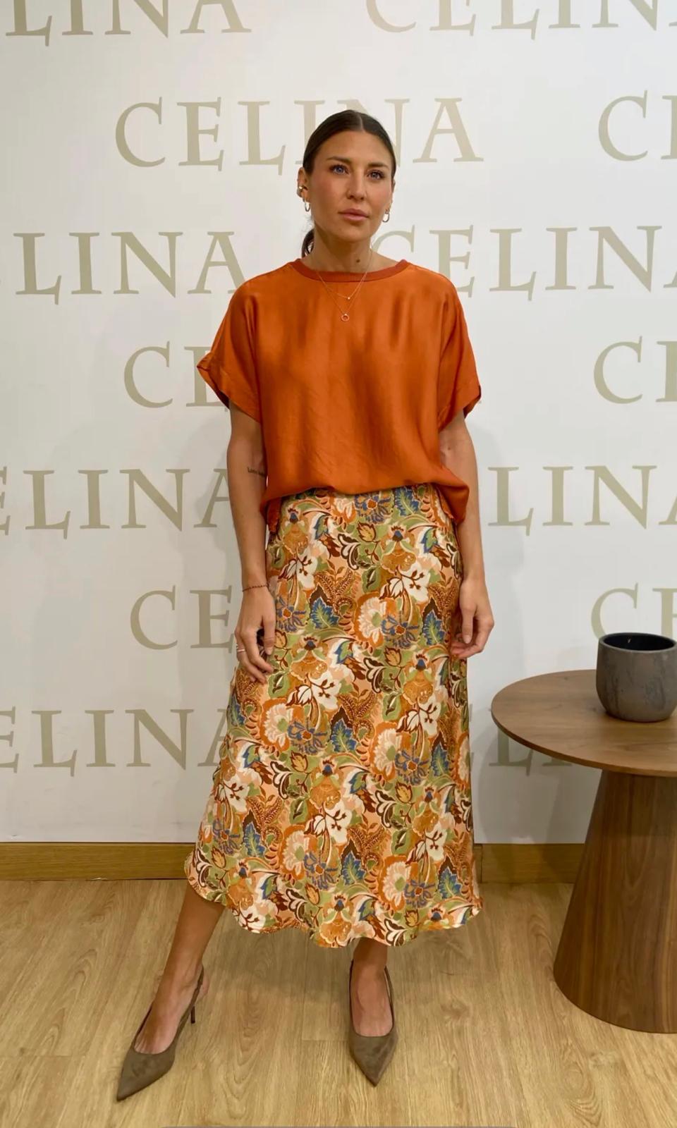 Falda Midi Estampado Barroco