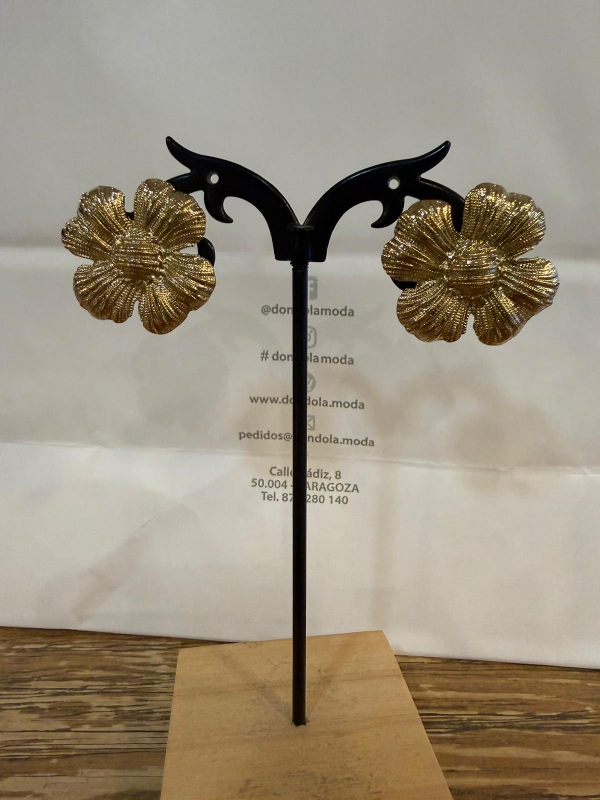 Pendientes Flor Hibisco Acero