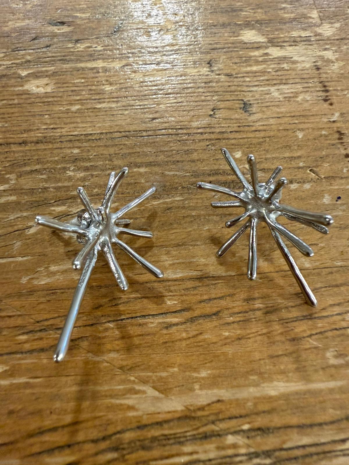 Pendientes Estrella Constelación Plateada
