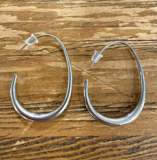 Pendientes Aro Ovalado Acero 100%