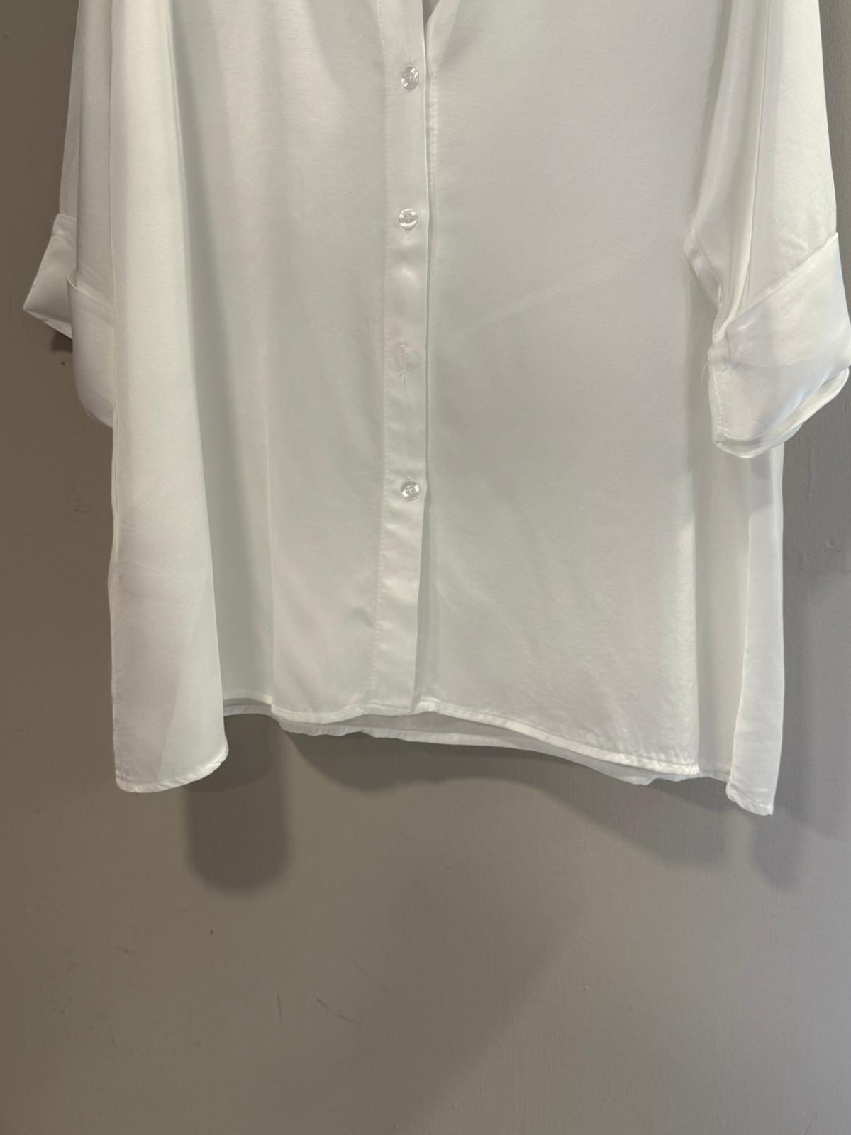Camisa satinada cuello mao