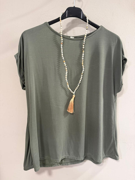 Collar Largo de Cuentas con Borla