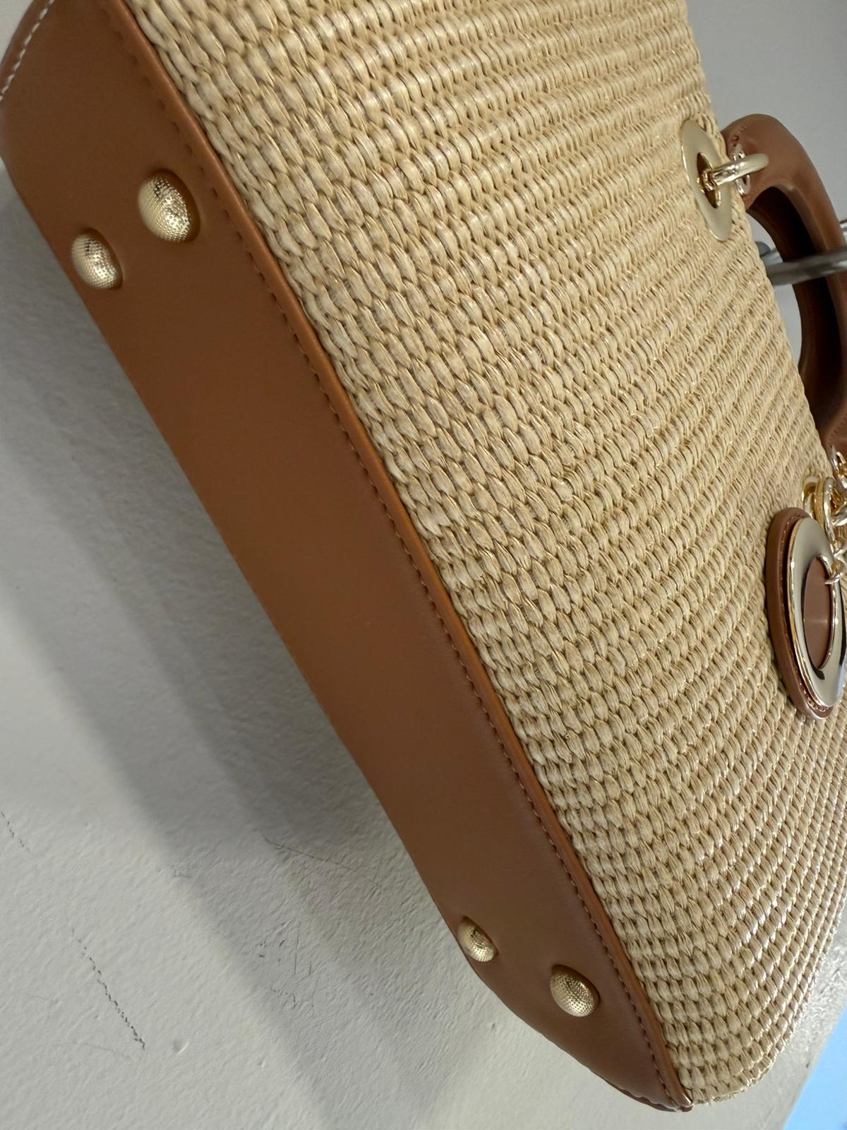 Bolso Mano Rafia Asas rígidas