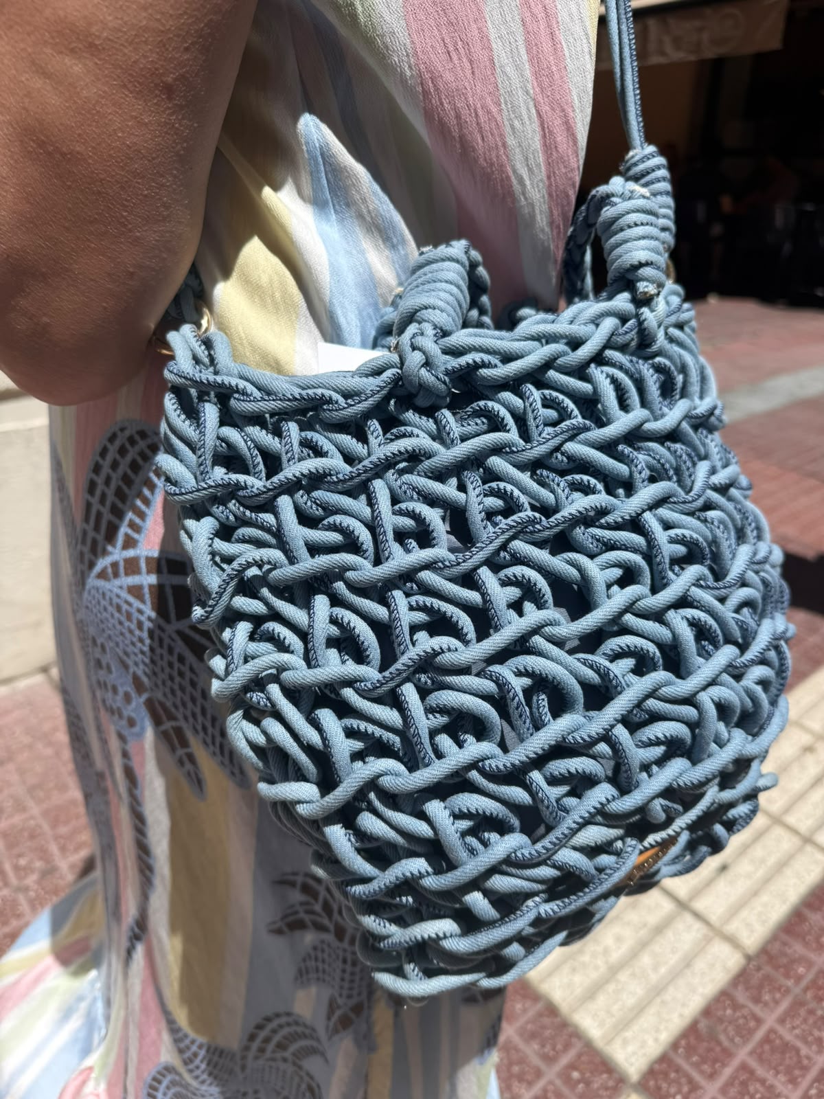 Bolso Nudos Azul Denim