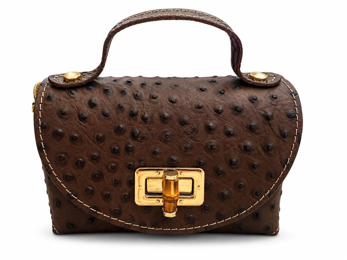 Mini Bolso de Piel con Cierre Dorado - Elegante y Compacto