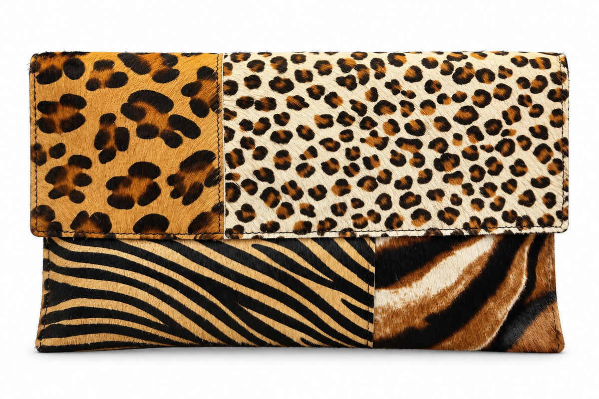 Sobre piel pelo potro combi animal print