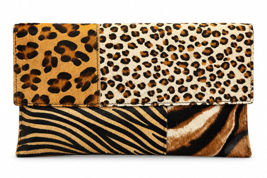 Sobre piel pelo potro combi animal print