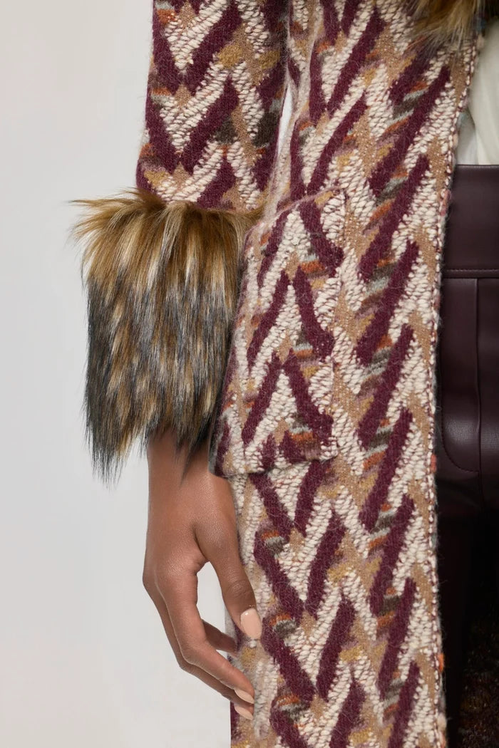 Abrigo de punto largo con pelo corto Flavia "The Extreme Collection"