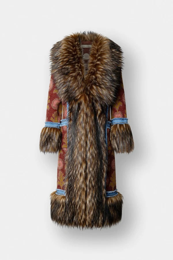 Abrigo largo de punto con pelo Piper "The Extreme Collection"