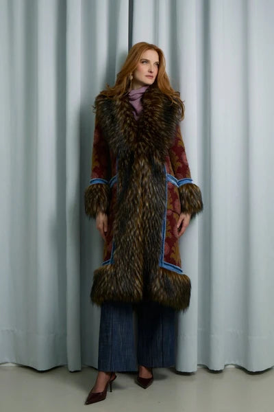 Abrigo largo de punto con pelo Piper "The Extreme Collection"