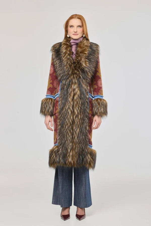 Abrigo largo de punto con pelo Piper "The Extreme Collection"