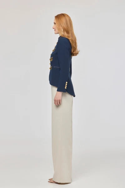 Blazer bordada azul marino Renata Love Gold "The Extreme Collection"