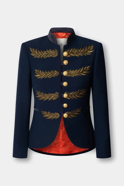 Blazer bordada azul marino Renata Love Gold "The Extreme Collection"