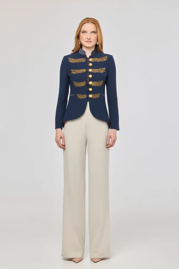 Blazer bordada azul marino Renata Love Gold "The Extreme Collection"